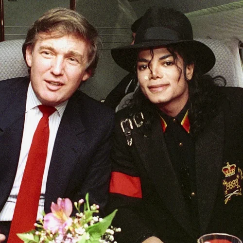 Donald Trump and Michael Jackson on a private jet