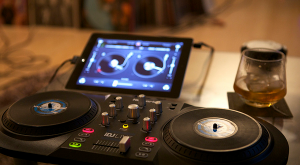 iPad + djay app + iDJ Live, by Scott Schiller